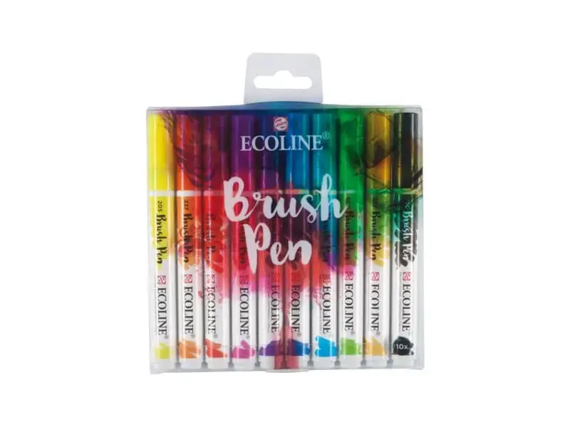 Μαρκαδόροι Talens Ecoline Brush 10 τμχ, για χειροποίητες χριστουγεννιάτικες κάρτες