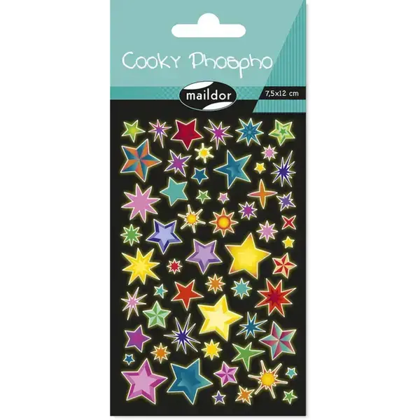 Αυτοκόλλητα Cooky Glow in the dark stars της Maildor για χειροποίητες χριστουγεννιάτικες κάρτες