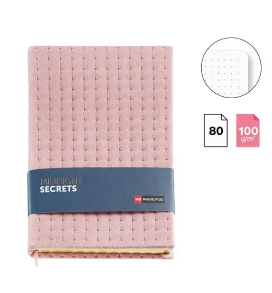 Miquelrius Bullet Journal Α5 Midnight Secrets σε Ροζ χρώμα, ιδανικό για bullet journaling 