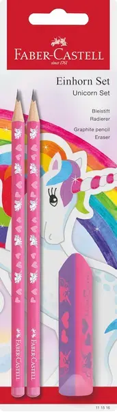 Σετ Unicorn Faber Castell 2 μολύβια & γόμα, για χειροποίητες χριστουγεννιάτικες κάρτες