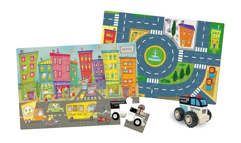 παζλ wood & puzzle ludattica my police 24 τεμάχια - Ludaticca