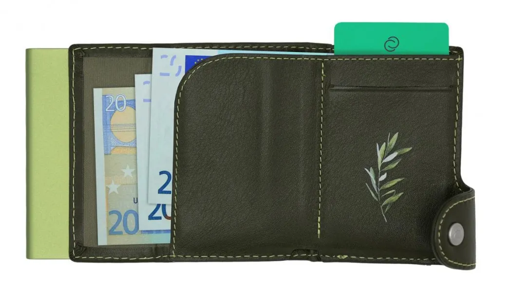 πορτοφόλι & θήκη πιστωτικών καρτών c-secure olive green (wchc22166) - C-secure