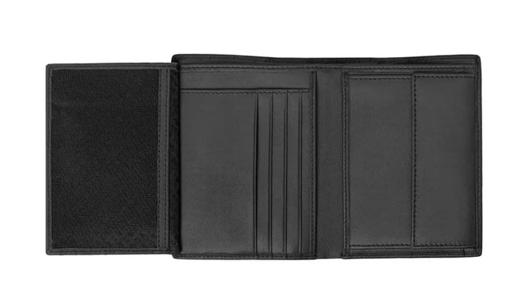 πορτοφόλι δερμάτινο hugo boss vertical flap classic grained black - Hugo boss
