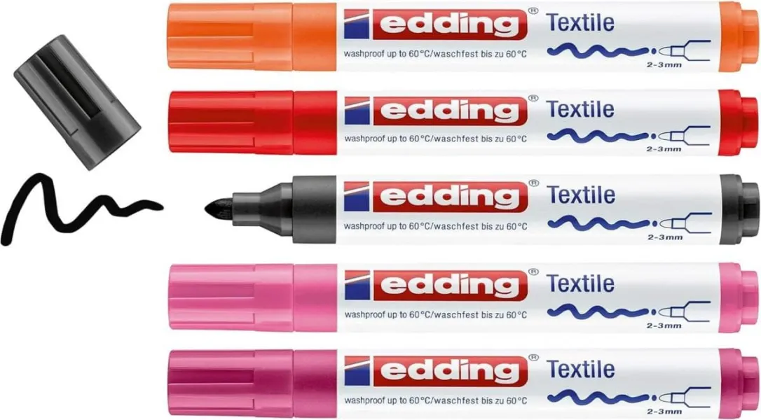 σετ μαρκαδόροι edding 4500 για ύφασμα 5 τεμ 999 - Edding