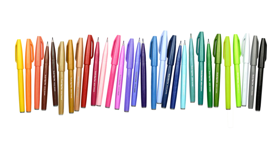 Μαρκαδόρος pentel brush sign pen fluo orange - Pentel