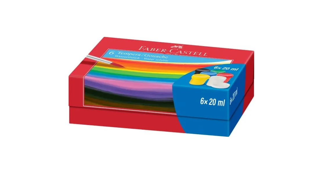 τέμπερες faber castell gouache 6 χρώματα 20ml - Faber castell