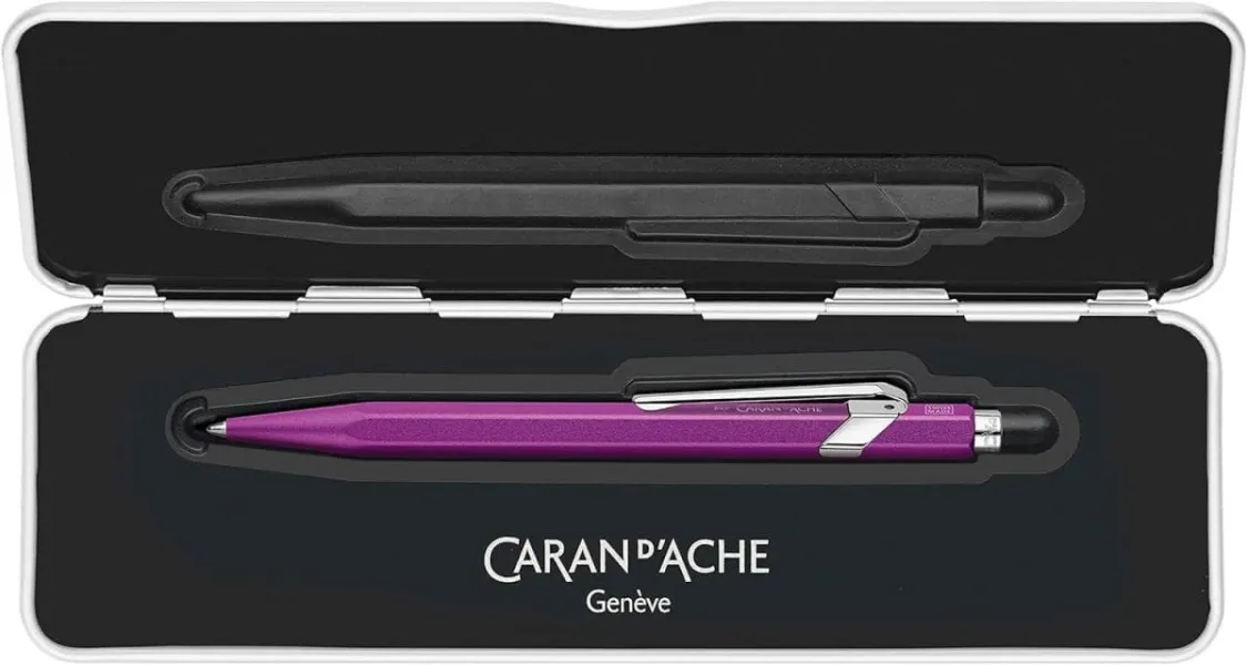 στυλό caran d'ache 849 colormat-x βιολετί σε μεταλλικό κουτί δώρου ballpen - Caran d'ache