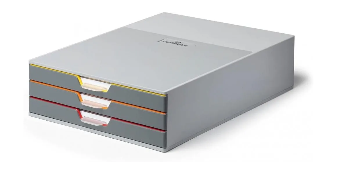συρταριέρα durable varicolor 3 θέσεων γκρι - Durable