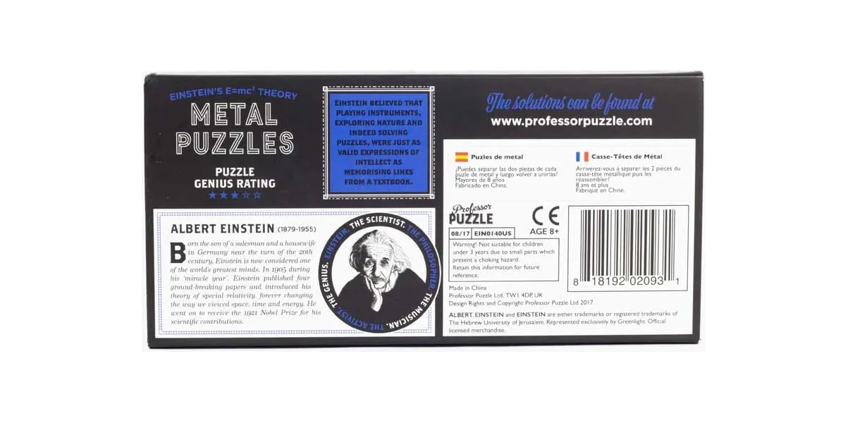 Γρίφοι the einstein collection e=mc2 metal puzzle professor puzzle 8+ - Professor puzzle