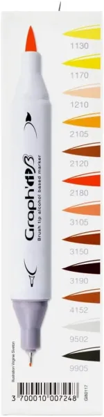 Μαρκαδόροι graph it οινοπνεύματος διπλή μύτη hairstyle set - Graphit