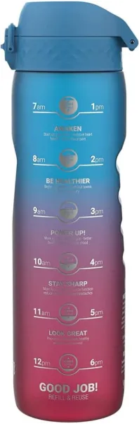 παγούρι ion8 1000ml blue/pink gradient motivator - Ion8
