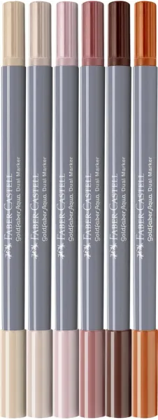 Μαρκαδόροι faber castell goldfaber dual markers aqua portrait 6 τεμ. - Faber castell
