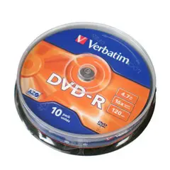 Dvd-r verbatim 4.7gb 16x 10 τεμάχια - Verbatim
