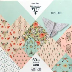 χαρτί origami clairefontaine 15x15cm 60 φύλλα boho - Clairefontaine
