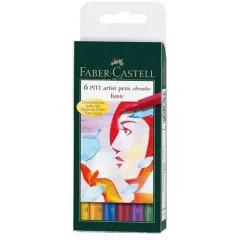 Μαρκαδόροι faber castell pitt artist pens basic 6 τεμάχια - Faber castell