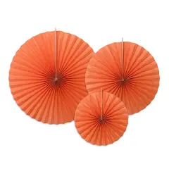 χάρτινες ροζέτες - decorative rosettes dark orange - Deco