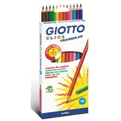 Ξυλομπογιές giotto elios τριγωνικές 12 χρώματα - Giotto
