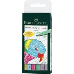 Μαρκαδόροι faber castell pitt artist pens pastel 6 τεμάχια - Faber castell