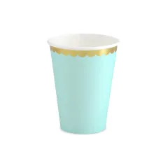 ποτήρια χάρτινα mint and gold 220ml - Deco