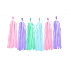 Γιρλάντα με χάρτινες φούντες tassel paper garland diy unicorn - Deco