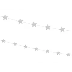 Γιρλάντα με ασημί αστέρια 1,80cm 2 τεμάχια - Deco