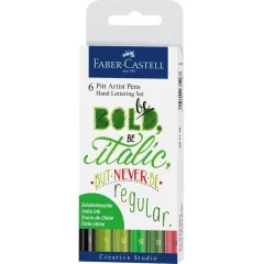 Μαρκαδόροι faber castell pitt artist pens hand lettering set 6 τεμ. - Faber castell