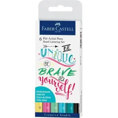 Μαρκαδόροι faber castell pitt artist pens hand lettering set 6 τεμ. - Faber castell