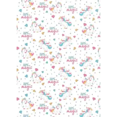 χαρτόνι διπλής όψης unicorns+diamonds σε λευκό φόντο 50x70cm 300gr - Ursus