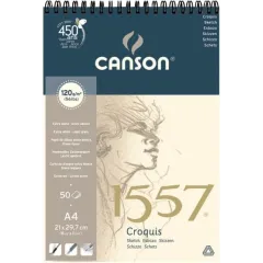 Μπλοκ canson 1557 21 x 29,7 120 gr bright white 50 φύλλα σπιράλ - Canson