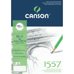 Μπλοκ canson 1557 a4 120gr bright white 50 φύλλα - Canson