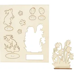 Διακοσμητικό ξύλινο easter bunnies diy - Deco
