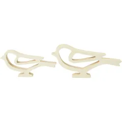 πουλάκια ξύλινα σετ 2 τεμαχίων 8χ16εκ. & 10χ20.5 cm - Deco