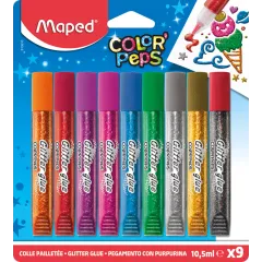 Glitter glue maped 10.5ml 9 τεμάχια - Maped