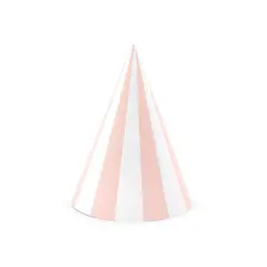 Party hats stripped pink 17cm - Deco