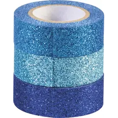 σελοτέιπ με glitter χάρτινο washi tapes heyda glitter 15mmx3m χρωματιστά 3 τεμάχια - Heyda