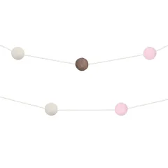 Γιρλάντα pom pom 2m brown & pink & cream - Deco