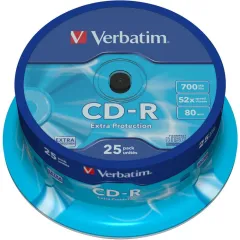 Cd-r verbatim 700mb 52x spin 25 τεμάχια - Verbatim