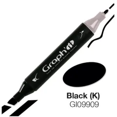 Μαρκαδόρος graph it twin tip black 9909 - Oz