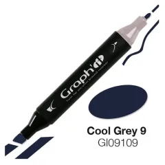 Μαρκαδόρος graph it twin tip cool grey 9 9109 - Oz