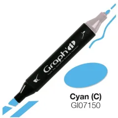 Μαρκαδόρος graph it twin tip cyan 7150 - Oz