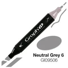 Μαρκαδόρος graph it twin tip neutral grey 6 9506 - Oz