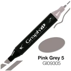 Μαρκαδόρος graph it twin tip pink grey 5 9305 - Oz