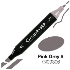 Μαρκαδόρος graph it twin tip pink grey 6 9306 - Oz
