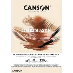 Μπλοκ canson graduate mix media α3 220gr natural coloured paper - Canson