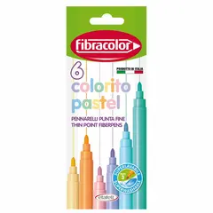 Μαρκαδόροι fibracolor colorito pastel 6 τεμάχια - Fibracolor