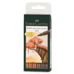 Μαρκαδόροι faber castell pitt artist pens terra 6 τεμάχια - Faber castell
