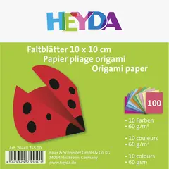 χαρτί heyda origami 10x10cm 60gr 100 φύλλα - Heyda