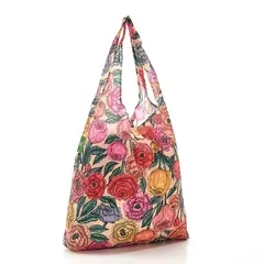 Recycled shopping bag eco chic beige peonies - Eco chic