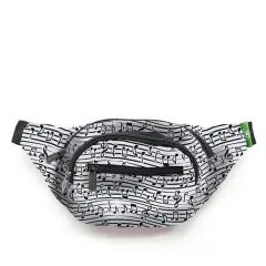 τσαντάκι μέσης recycled bum bag eco white music - Eco chic