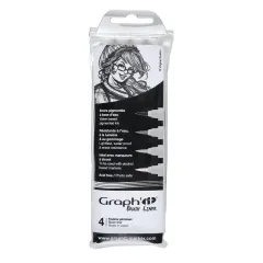 σετ μαρκαδόρων σχεδίου graph'it brush liner grey - Oz